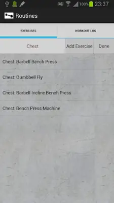 GymLog android App screenshot 2
