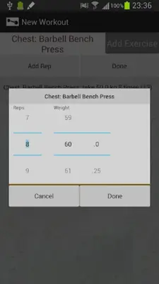GymLog android App screenshot 3